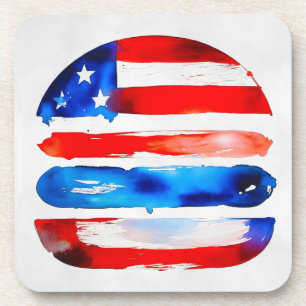 America Burger (White Painting No. 3) Coaster
