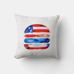 America Burger (White Painting No. 3) Cushion