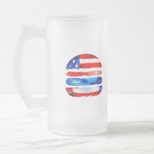 America Burger (White Painting No. 3) Frosted Glass Beer Mug