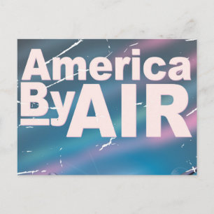 America By Air vintage travel poster Postcard