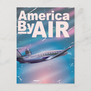 America By Air vintage travel poster Postcard