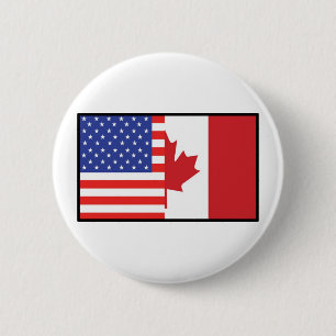 America Canada 6 Cm Round Badge