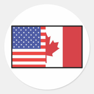 America Canada Classic Round Sticker