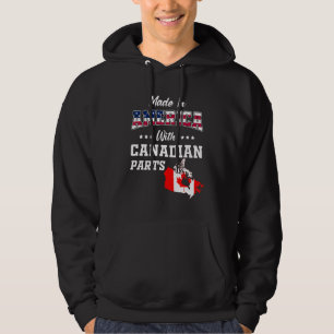 America Canadian Parts Canada Map USA Flag Ancestr Hoodie