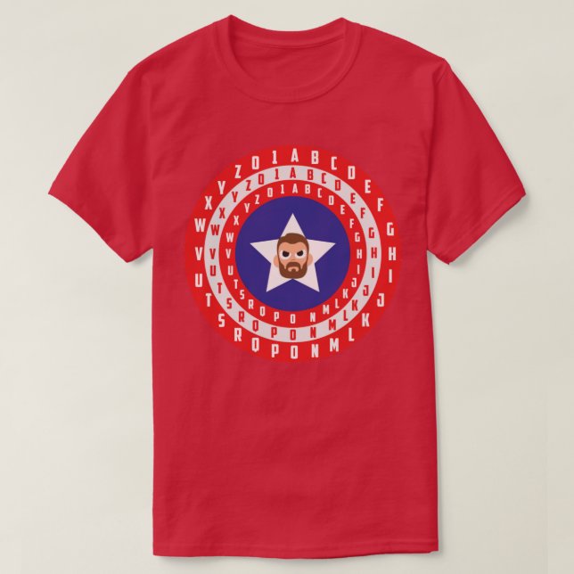 America Captain Typography Shield T-Shirt (Design Front)