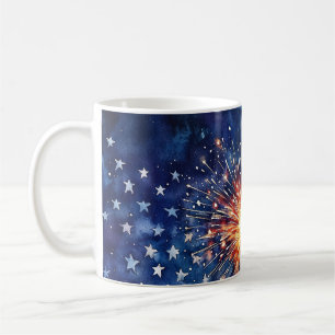 America celebration. Stars and fireworks. Coffee Mug