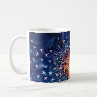 America celebration. Stars and fireworks. Coffee Mug