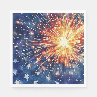America Celebration. Stars and fireworks. Napkins