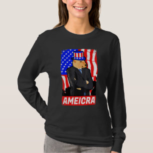 America Cheems Shiba Dog Dank Meme July 4th Usa Fl T-Shirt
