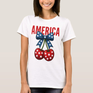 America Cherries Coquette Bow T-Shirt