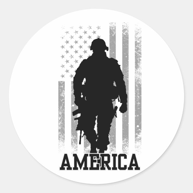 America Classic Round Sticker (Front)