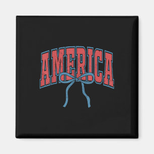 America Coquette Bow 4th Of July Usa American Girl Magnet