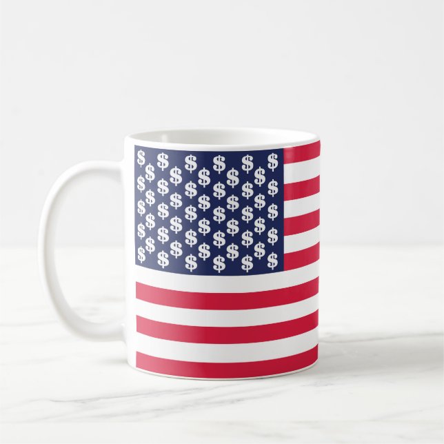 america country dollar symbol flag united states u coffee mug (Left)