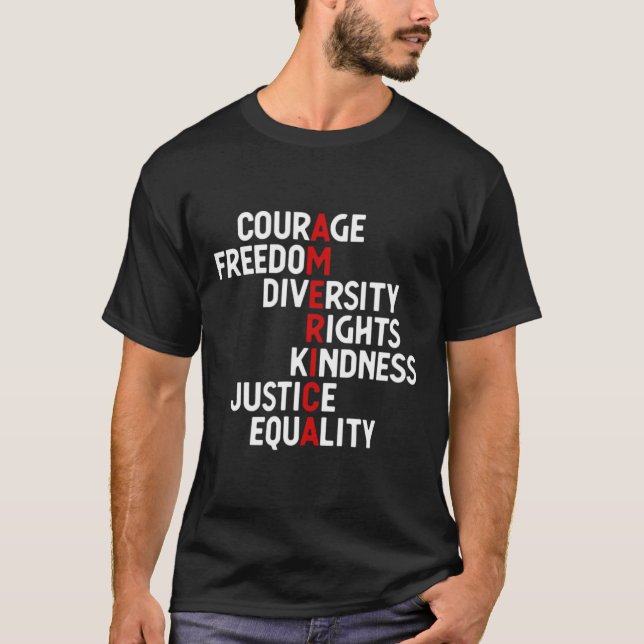 America Courage Freedom Diversity Rights Friendshi T-Shirt (Front)