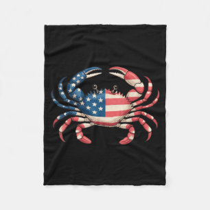 America Crab US Flag Seafood Fleece Blanket