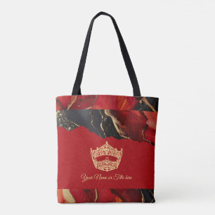 America Crown Ink Marble Tote Bag