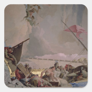 America, detail from The Glory of Spain II Square Sticker