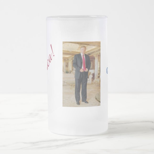 AMERICA DONALD TRUMP NOT GUILTY! 5 GLASS DESIGN  FROSTED GLASS BEER MUG (Center)