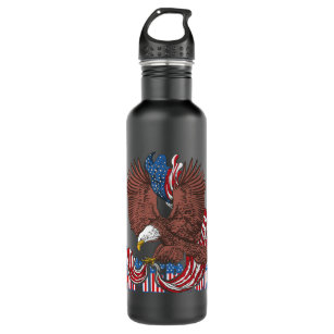 America Eagle Fly Hight 4th Of July Patriotic 710 Ml Water Bottle