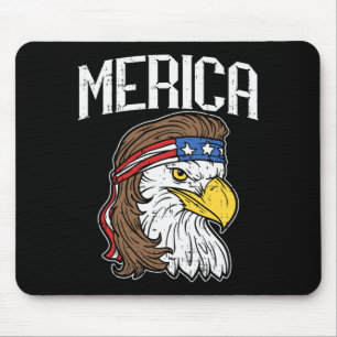 America Eagle Mullet Shirt 4th Of July Redneck Mouse Mat