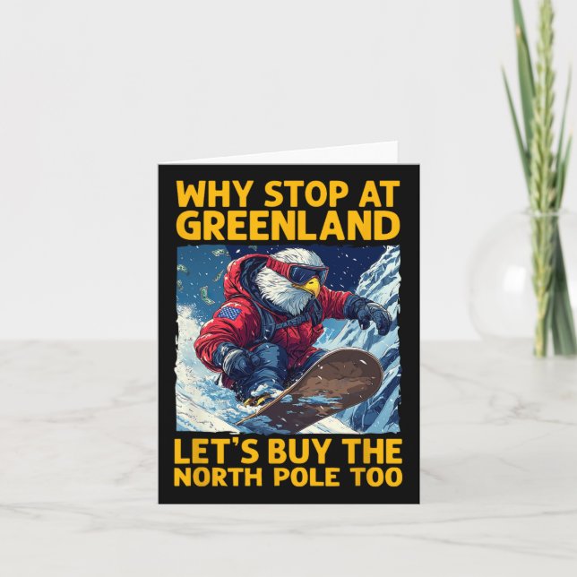 America Eagle Snowboarding In Greenland And North  Card (Front)