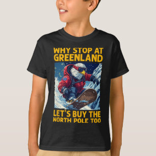 America Eagle Snowboarding In Greenland And North  T-Shirt