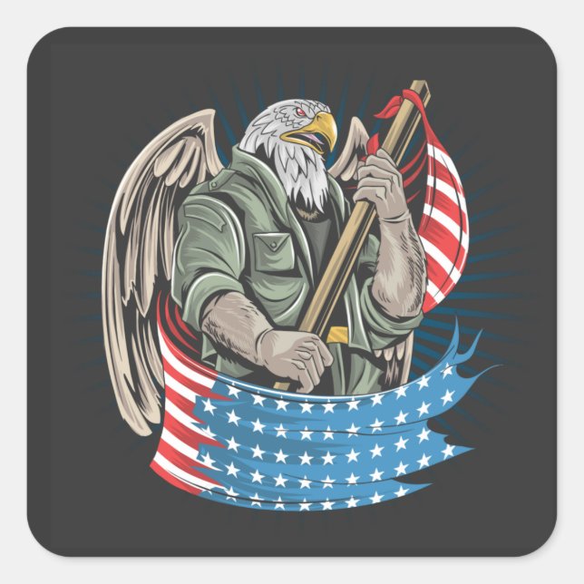 America Eagle   Square Sticker (Front)