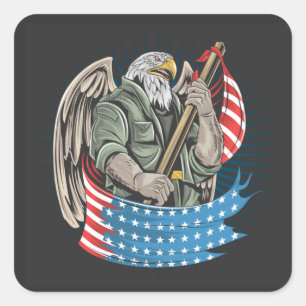 America Eagle   Square Sticker