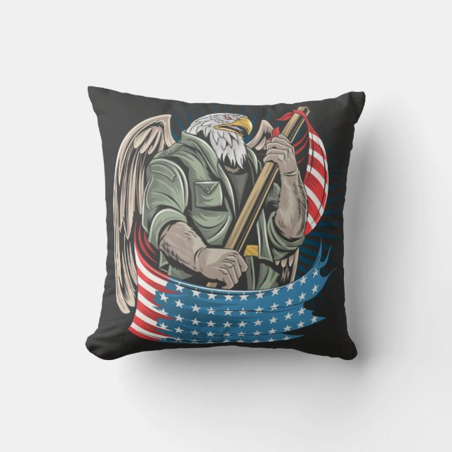 America Eagle  Throw Pillow (Front)