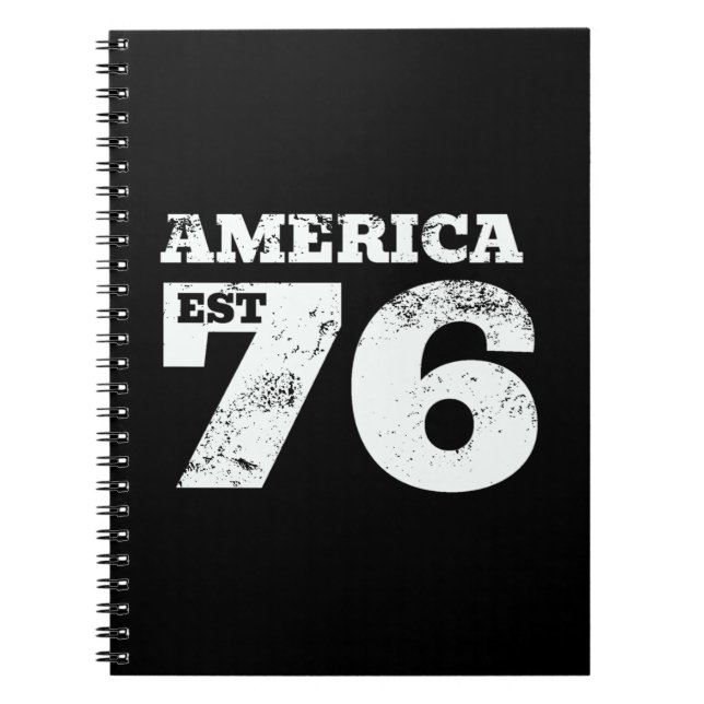 America Est 1776 Patriotic Notebook (Front)