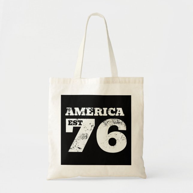 America Est 1776 Patriotic Tote Bag (Front)