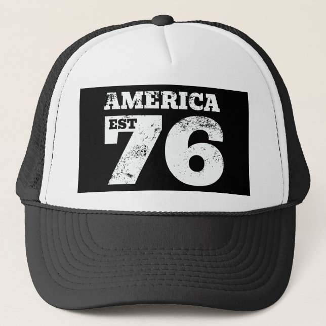 America Est 1776 Patriotic Trucker Hat (Front)