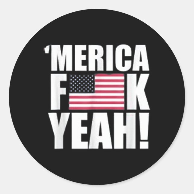 America F Yeah Fourth 4th of July Classic Round Sticker (Front)