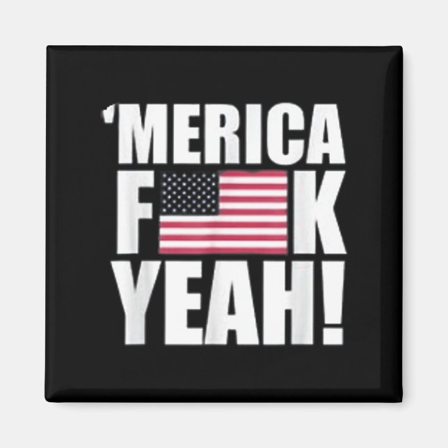 America F Yeah Fourth 4th of July Magnet (Front)