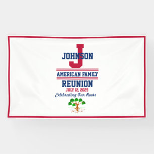 America Family Reunion Red, White, Blue Celebrate Banner