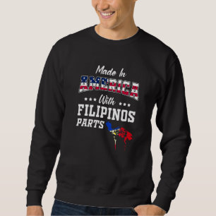 America Filipino Parts Philippine Map Usa Flag Roo Sweatshirt