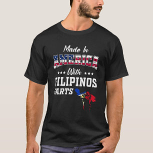 America Filipino Parts Philippine Map USA Flag Roo T-Shirt