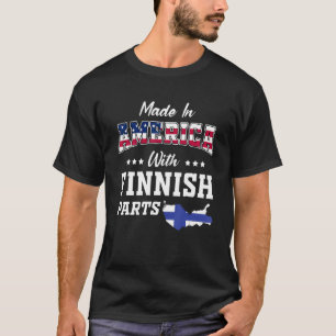 America Finnish Parts Finland Map USA Flag Ancestr T-Shirt