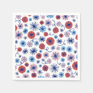America Fireworks July 4th Napkin