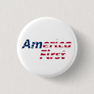 America First 3 Cm Round Badge