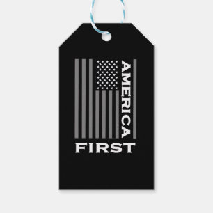 America First American Flag Love the USA Trump Gift Tags