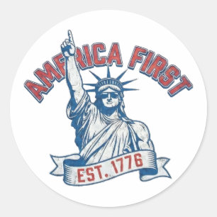 AMERICA FIRST - Est. 1776 Classic Round Sticker