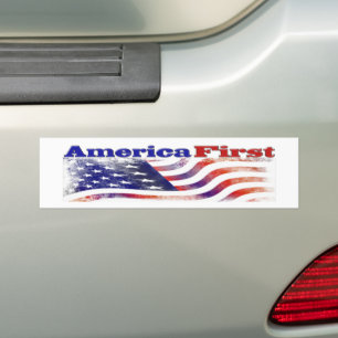 America First stars and stripes Bumper Sticker