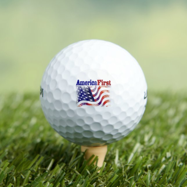America First stars and stripes Golf Balls (Insitu Tee)