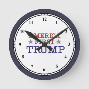 America First Trump Round Clock