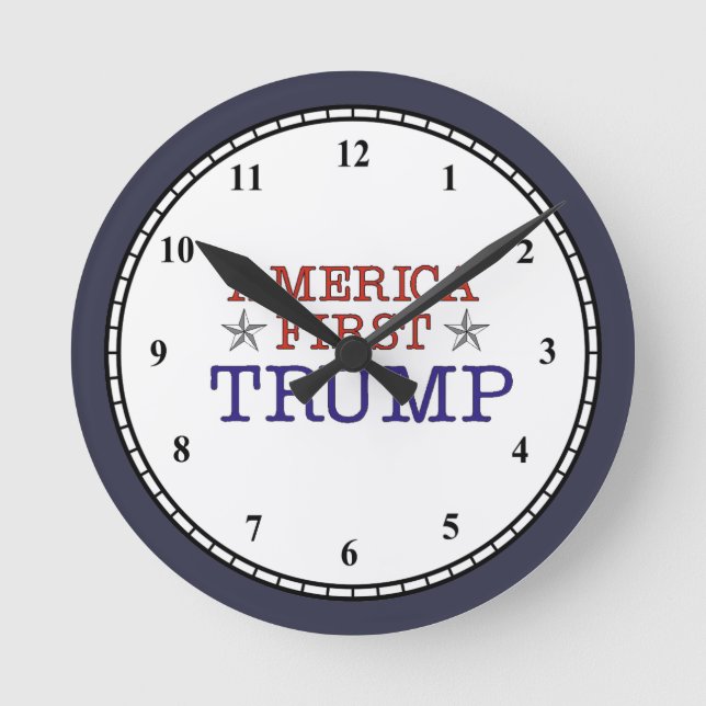 America First Trump Round Clock (Front)