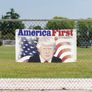 America First Trump stars and stripes Banner