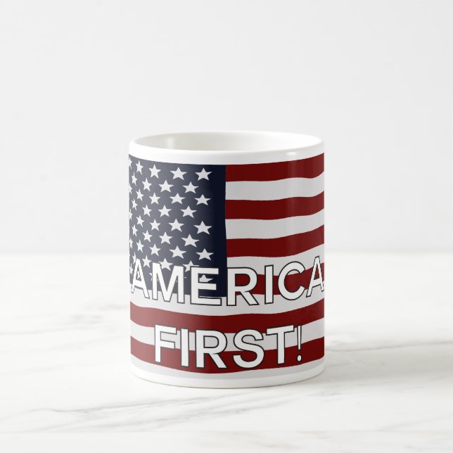 America First US Flag Coffee Mug (Center)
