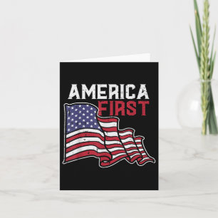 America First Us Flag Memorial Day 4th Of July Men Card