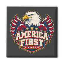 America First Varsity Eagle Square Magnet